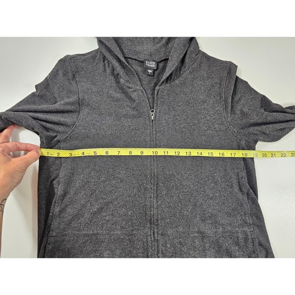 Eileen fisher viscose stretch zip up grey jacket w/ pockets size Large casual ^ - Picture 7 of 7